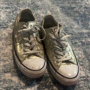 Gold Metallic converse sneakers